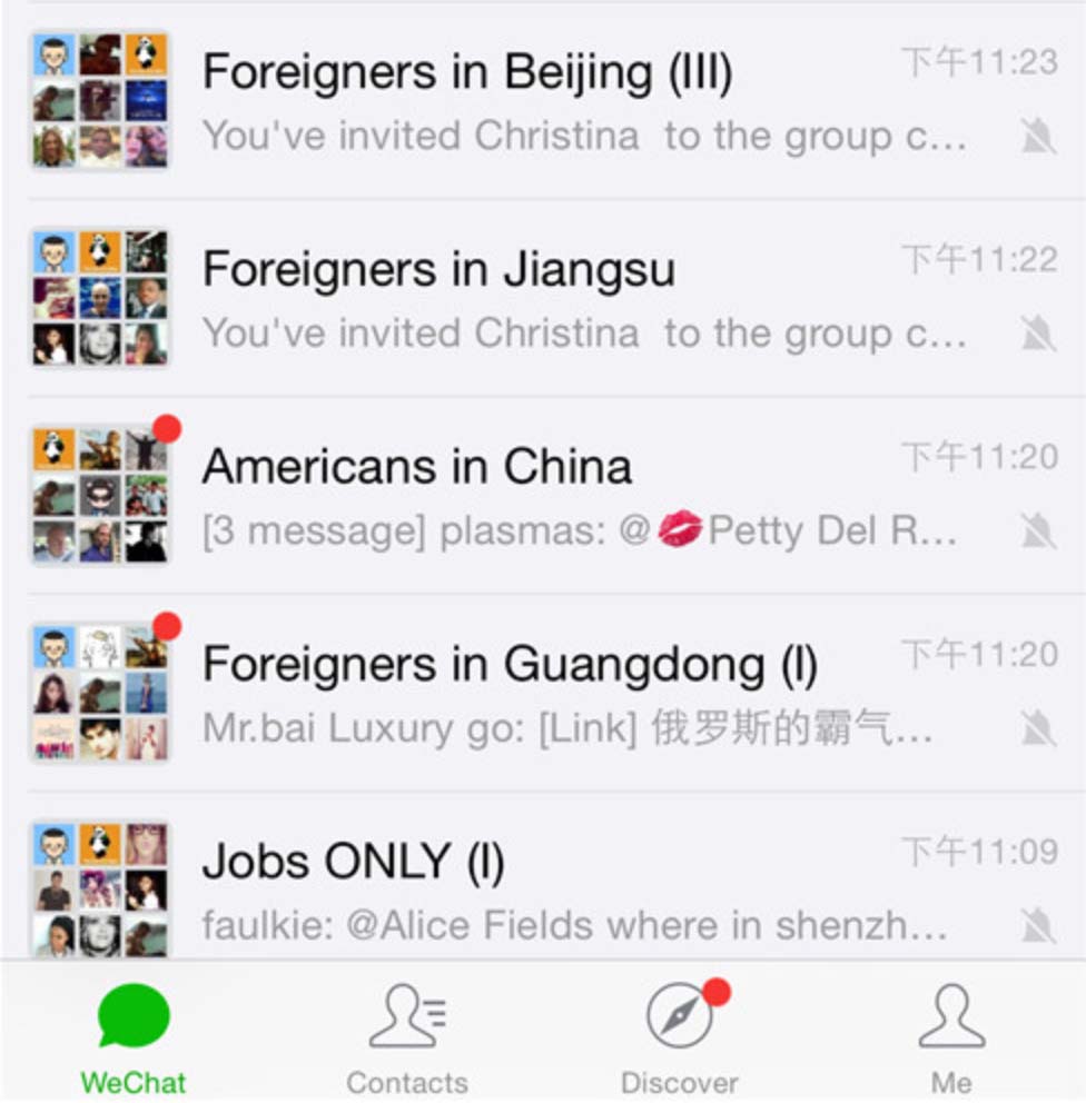 Tracciare i gruppi in WeChat